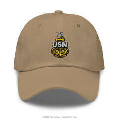 "Embroidered Anchor" Classic Dad Hat - Khaki