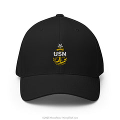 "Embroidered Anchor" FLEXFIT® Hat - Black