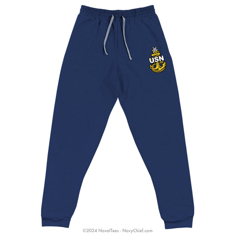 Embroidered "SCPO Anchor" Jogger Sweatpants w/ Pockets