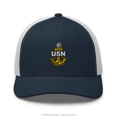 "Embroidered Anchor" Trucker Hat - Navy