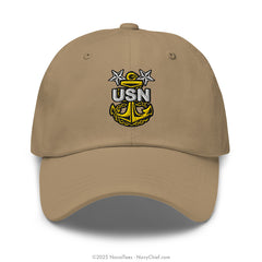 "Embroidered Anchor" Classic Dad Hat - Khaki