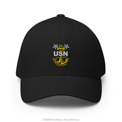 "Embroidered Anchor" FLEXFIT® Hat - Black