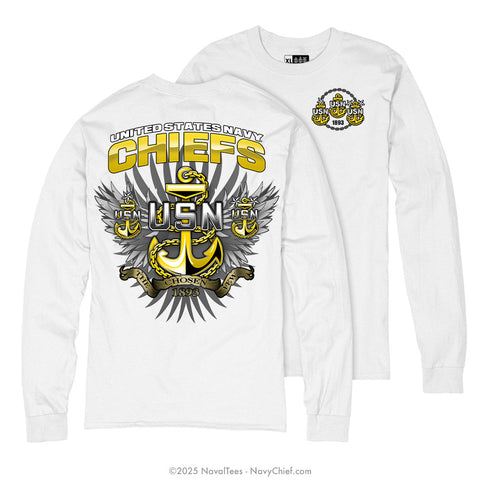 "Chosen Few Anchors" Long Sleeve Tee | White