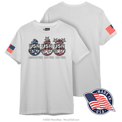 "Patriotic Anchors" American Made Tee | White
