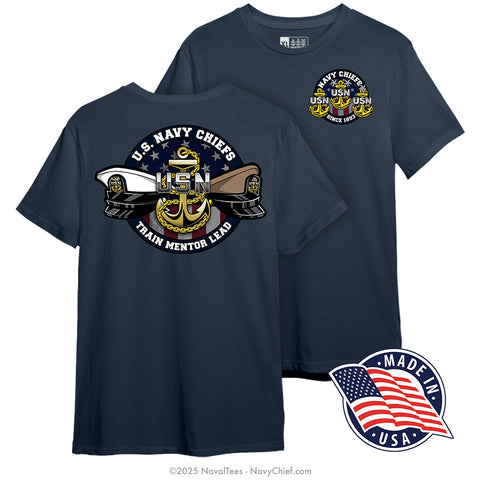 "Train Mentor Lead" American Made Tee | Navy