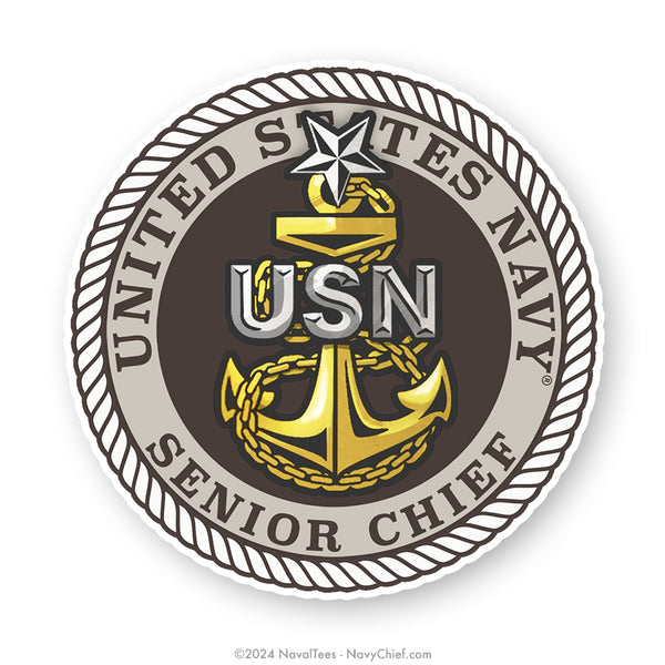 Navy Senior Chief Petty Officer (SCPO) 5.5" Decal - Officially Licensed US Military Vinyl Sticker - View #4