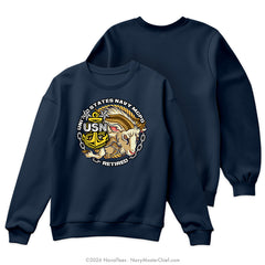 "Retired Goat" Crewneck Sweatshirt | Navy