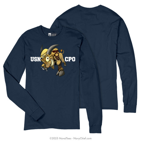 "USN CPO GOAT" Long Sleeve Tee | Navy