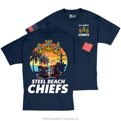 "Steel Beach Chiefs" Tee | Navy