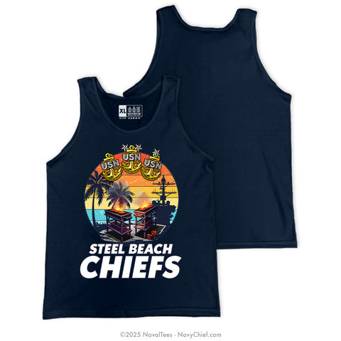 "Steel Beach Chiefs" Tank | Navy
