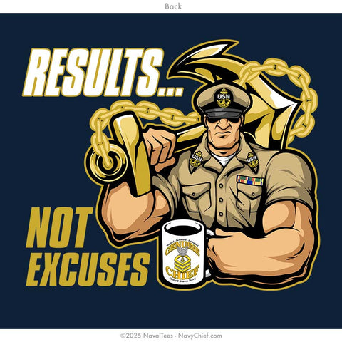 "Results - Not Excuses" Tee | Navy