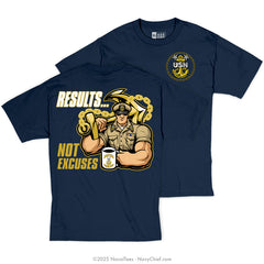 "Results - Not Excuses" Tee | Navy