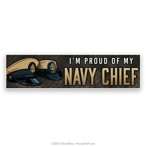 "Proud of my Chief" Bumper Sticker | 15 in Vinyl Decal