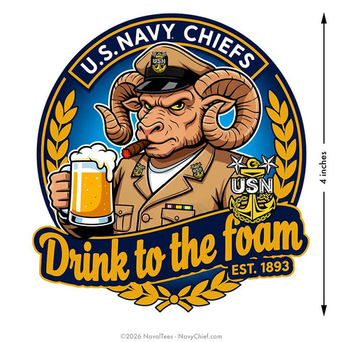 MCPO "Drink to the Foam" | 4 inch Vinyl Decal