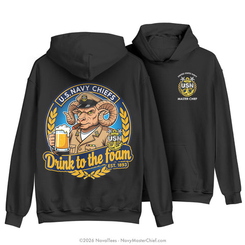 "Drink to the Foam" MCPO Hooded Sweatshirt | Black