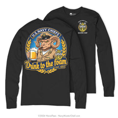 "Drink to the Foam" Long Sleeve Tee | Black