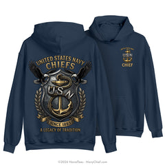 "Legacy of Tradition" Hooded Sweatshirt | Navy