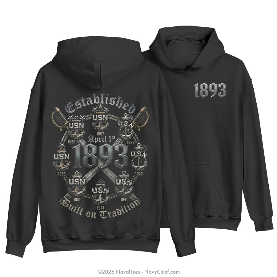 "Anchor Timeline" Hooded Sweatshirt | Black