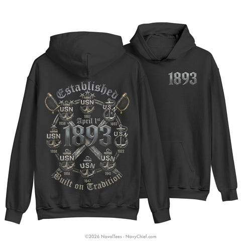 "Anchor Timeline" Hooded Sweatshirt | Black