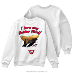 "Love My Chief" Crewneck Sweatshirt | White