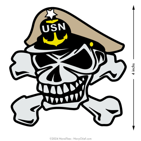 Senior Chief "Skull and Crossbones" | 4 inch Vinyl Decal