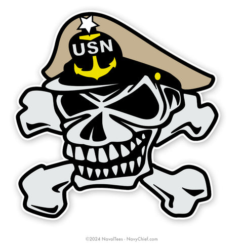 Senior Chief "Skull and Crossbones" | 4 inch Vinyl Decal