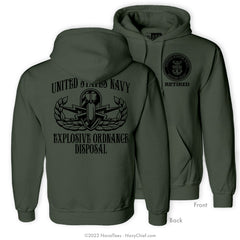 "Explosive Ordnance Disposal" Hooded Sweatshirt - Mil Green