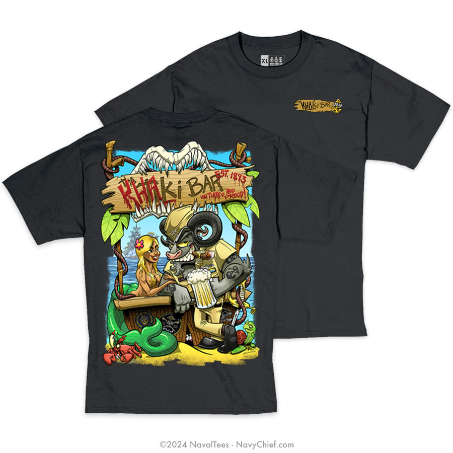 "Khaki Bar" Tee | Black