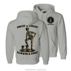 "Chief Statue" Hooded Sweatshirt | Grey