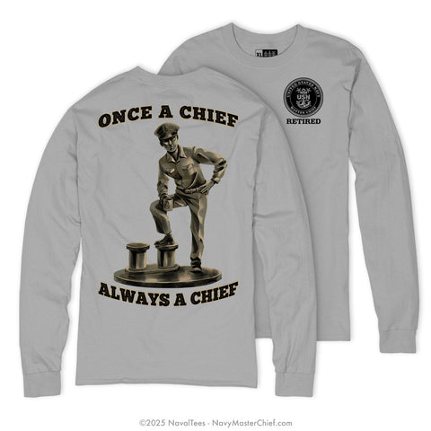 MCPO "Chief Statue" Long Sleeve Tee | Grey