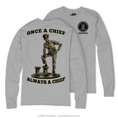 MCPO "Chief Statue" Long Sleeve Tee | Grey