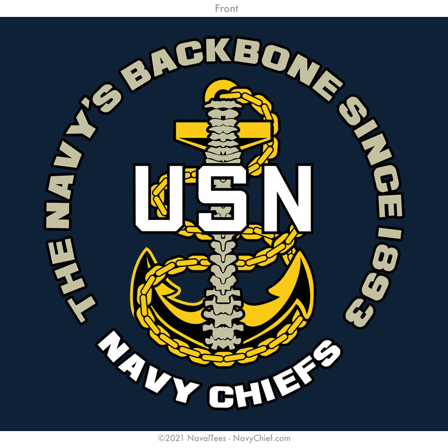 "Anchor Backbone" Tee - Navy