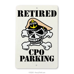 "Retired Skulls" E7-E9 | Aluminum Parking Sign