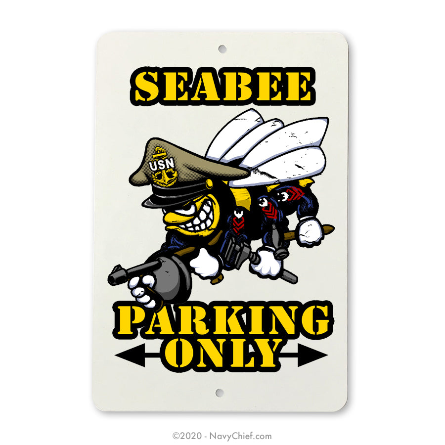 "Seabee" Aluminum Parking Sign - NavyChief.com - Navy Pride, Chief Pride.