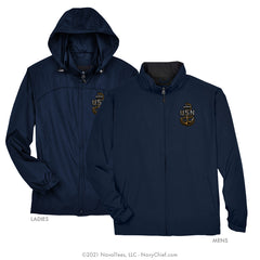 Embroidered Anchor Water Resistant Jackets - Navy