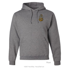 "Embroidered Anchor" Hooded Sweatshirt - Oxford