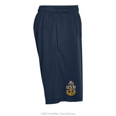 "Embroidered SCPO Anchor" Performance Shorts - Navy