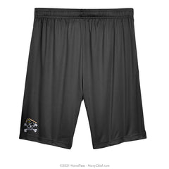 "Embroidered CPO Skull" Performance Shorts - Black