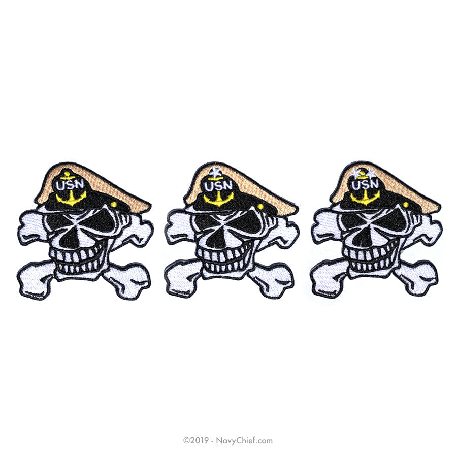 Embroidered Skull - Men's DRYTEC20™ Performance Polo, Khaki - NavyChief.com - Navy Pride, Chief Pride.