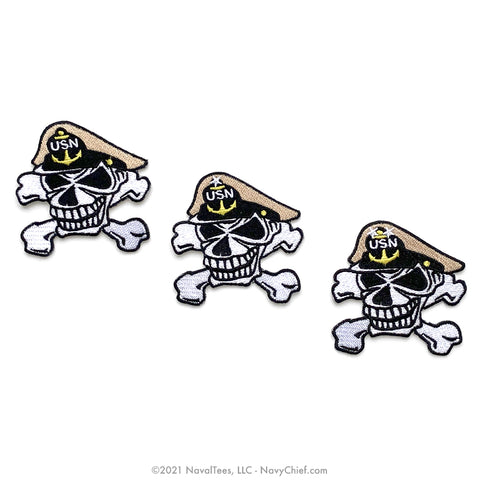 Embroidered Skull Running Jackets - Navy