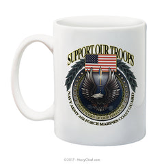 "Support Our Troops" 15 oz Coffee Mug - NavyChief.com - Navy Pride, Chief Pride.