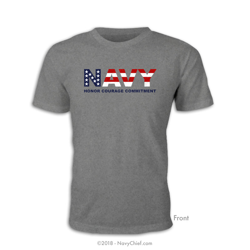 "Navy Patriot" T-shirt, Grey - NavyChief.com - Navy Pride, Chief Pride.