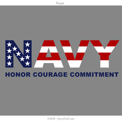 "Navy Patriot" T-shirt, Grey - NavyChief.com - Navy Pride, Chief Pride.