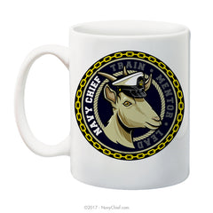 "Train-Mentor-Lead" Female Goat - 15 oz Coffee Mug - NavyChief.com - Navy Pride, Chief Pride.