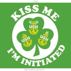 "KISS ME, I'M INITIATED" T-shirt - Irish Green