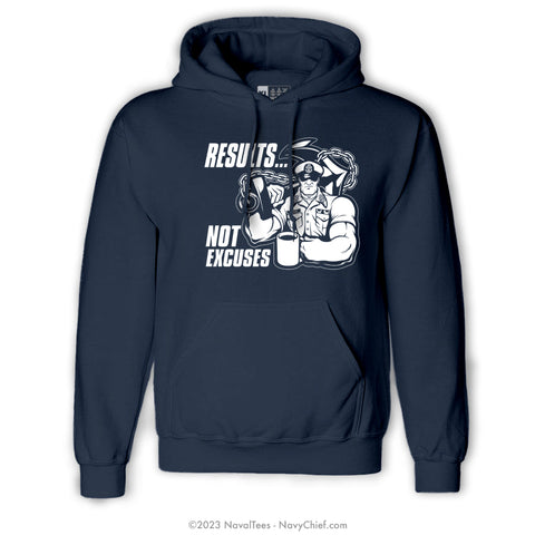 "RESULTS" Hooded Sweatshirt - Navy