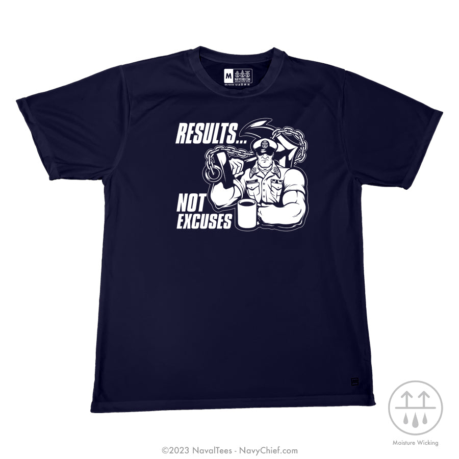 "Results" Wicking Tee - Navy