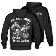 "Forging Future Leaders" Zippered Hooded Sweatshirt - Black