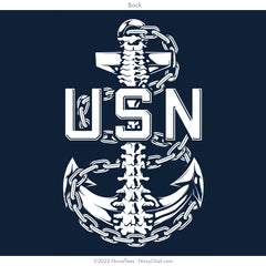 "Anchor Backbone" Long Sleeve Tee - Navy