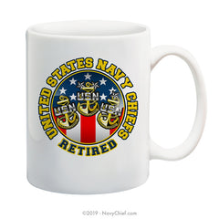 "USN Chiefs - Retired" - 15 oz Coffee Mug - NavyChief.com - Navy Pride, Chief Pride.